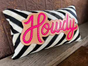 Hot Pink Howdy Pillow
